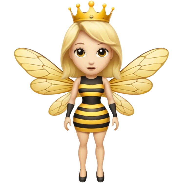 Full Body medium size Queen bee woman with  blonde hair and big nose emoji