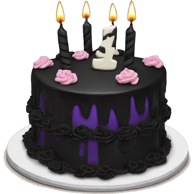 Goth birthday cake emoji