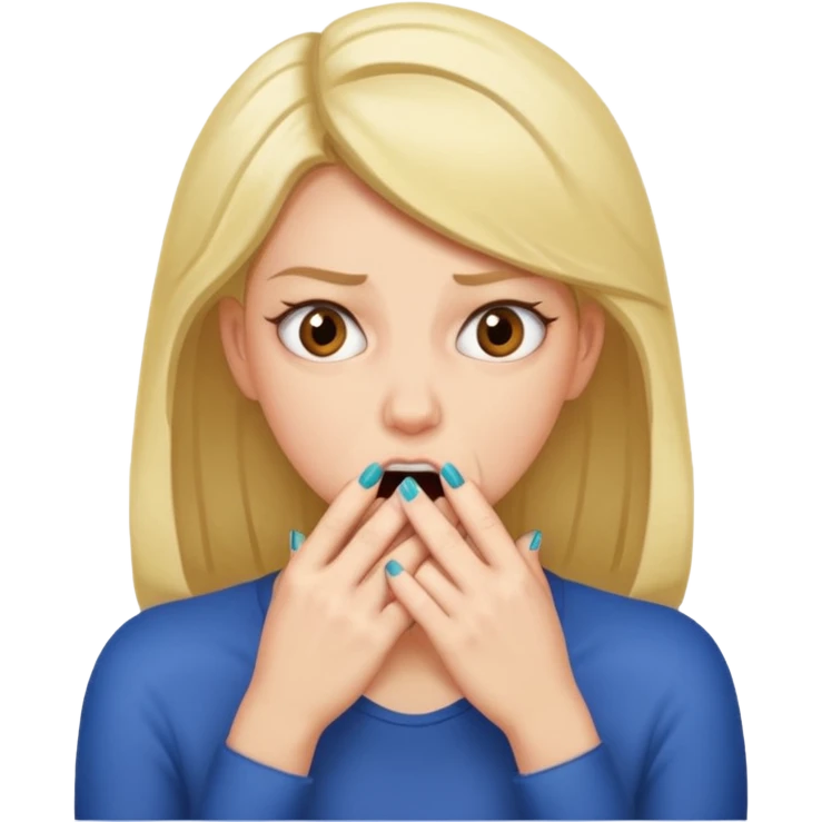 woman bitting nails anxious emoji