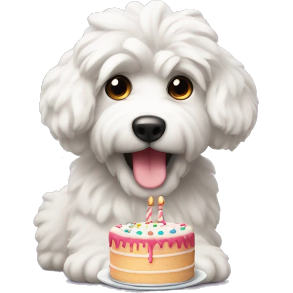 cute Coton de tuler with birthday cake emoji