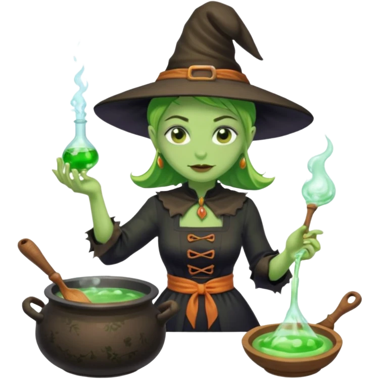 green witch cooking potion emoji