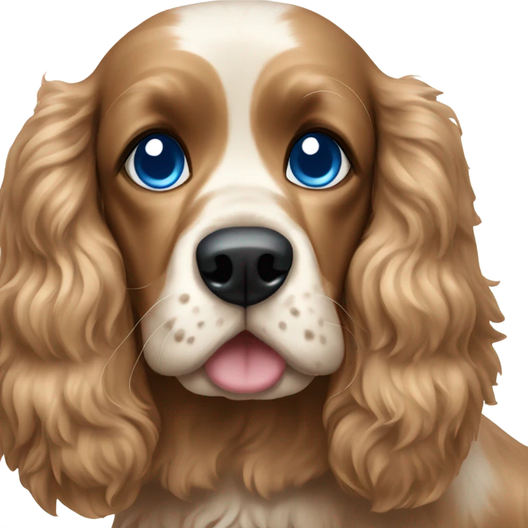 Cocker spaniel dog with blue eyes emoji