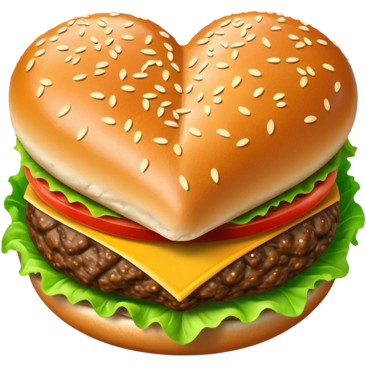 heart shaped hamburger emoji