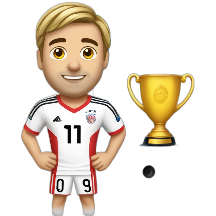 Philipp Lahm in soccer dress surfing on a tablet emoji