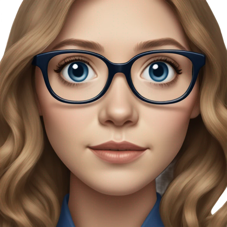 Hyper Realistic Elizabeth Olsen brunette blue eyes wearing glasses  emoji