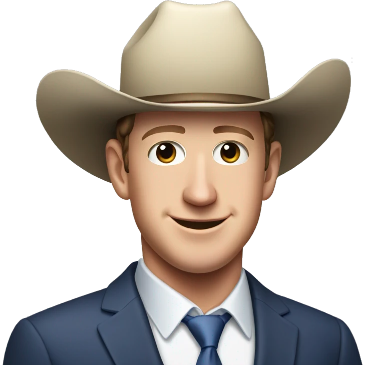 mark zuckerberg with cowboy hat and a formal blazer emoji