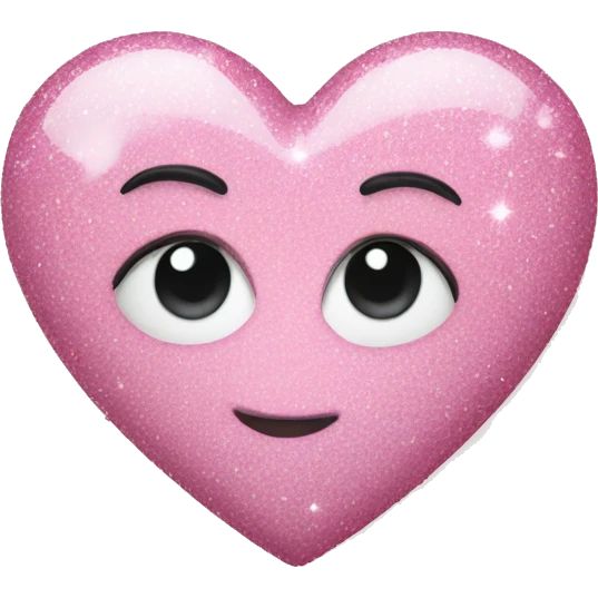 Light pink heart with glitter emoji