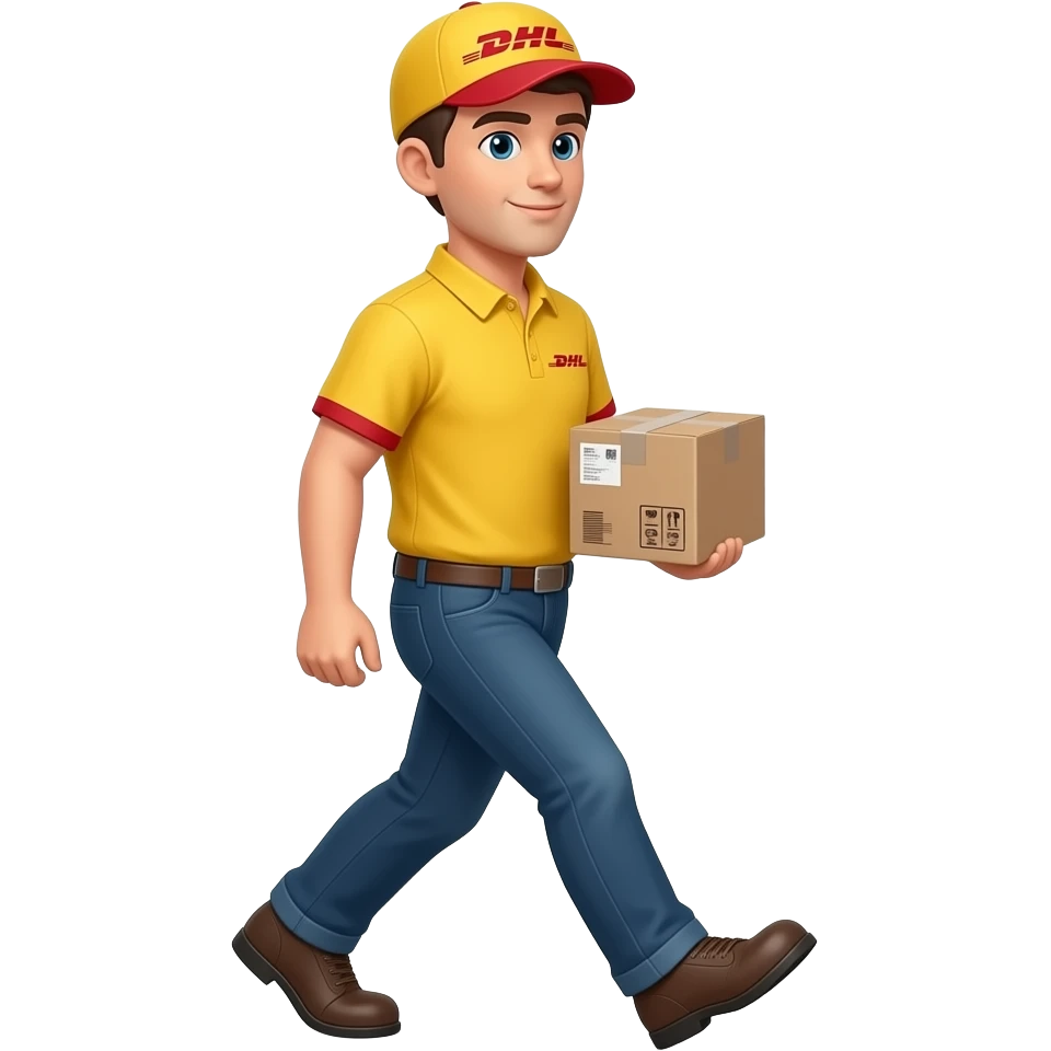 dhl mann mit paket läuft nach rechts emoji