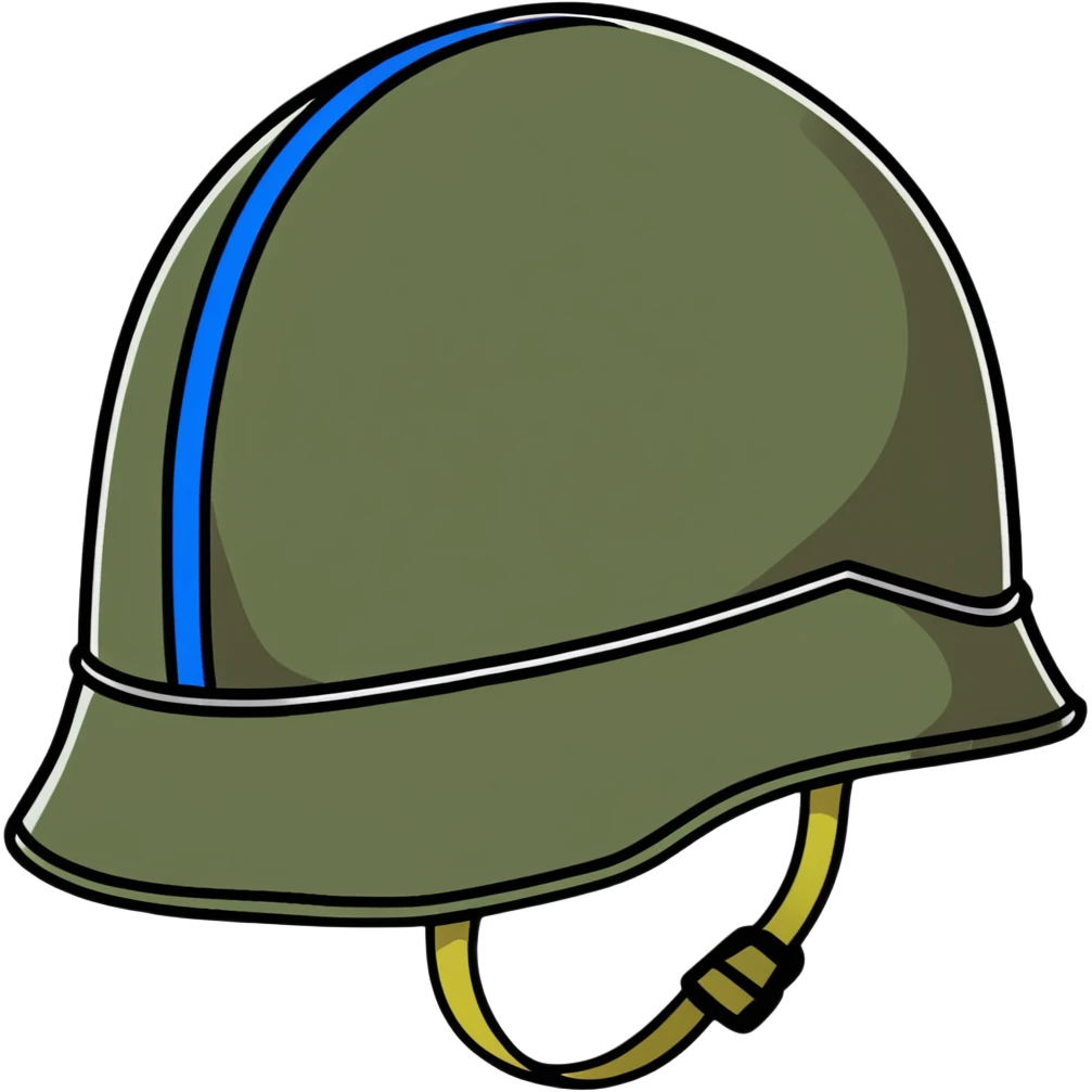 Modern Ukrainian military kevlar helmet with national blue and yellow markings emoji