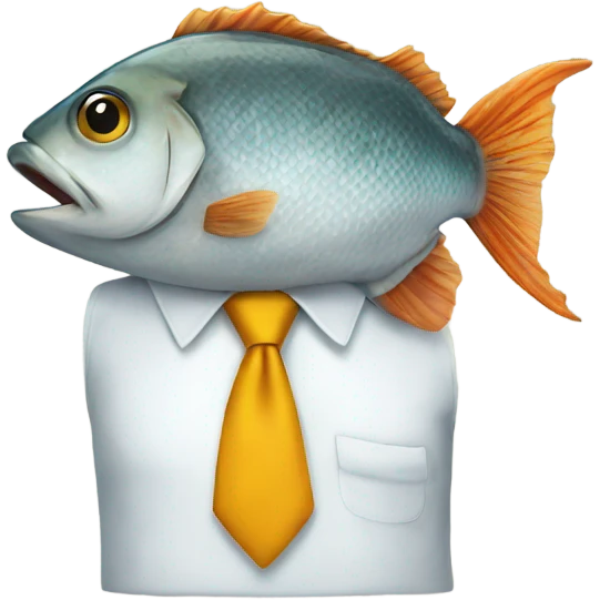 Fish with a tie emoji