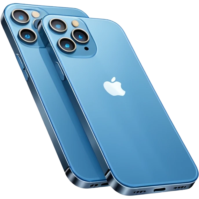 Téléphone iPhone 13 bleu emoji