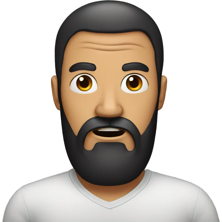 scared man with black beard standing  emoji