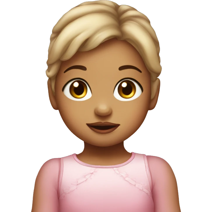 A cute baby face of a girl with a beautiful kiss  emoji