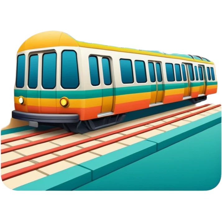stylized subway lines on card. emoji