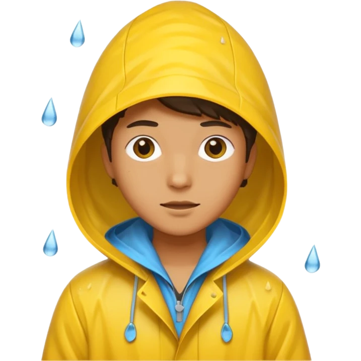 یک ادم در کشتی است و باران می اید emoji