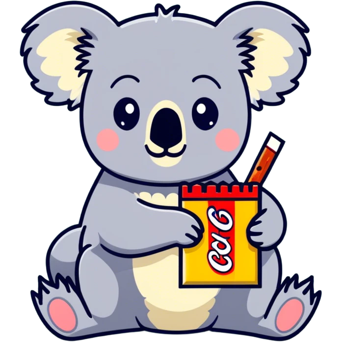Koala eating kitkat emoji