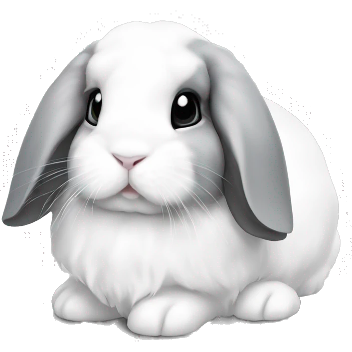 white holland lop with grey patches emoji