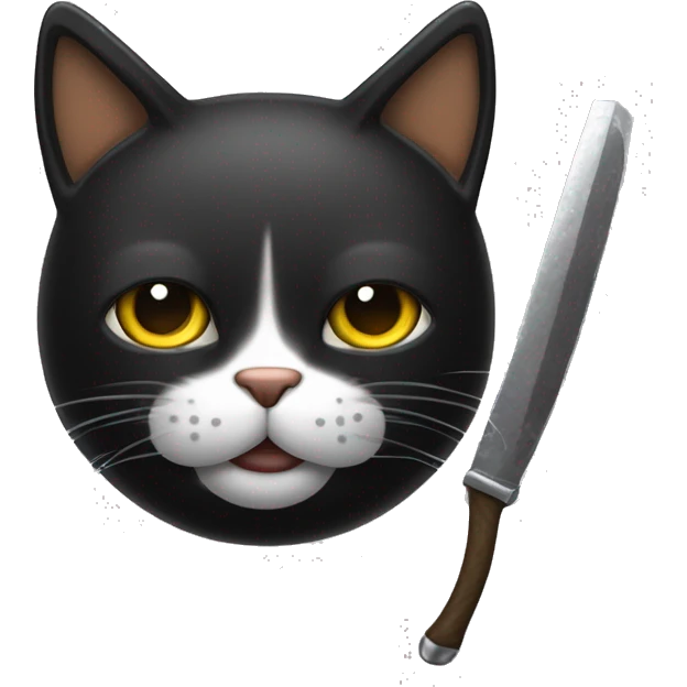Gato negro con chuchillo en la zarpa emoji