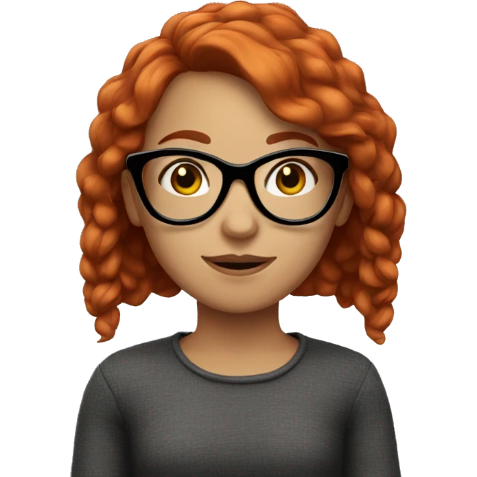 a red-haired girl with black glasses emoji