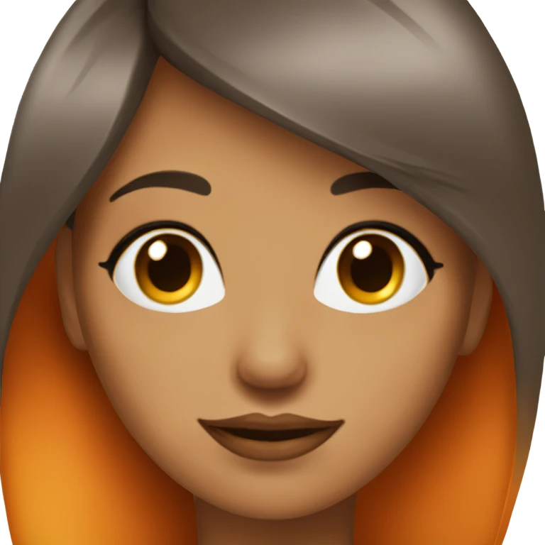 mujer con cabello naranja, labios grandes y mirada hermosa emoji