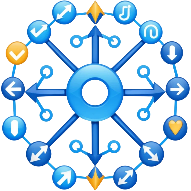network of tasks linked by arrows representing a complex workflow emoji