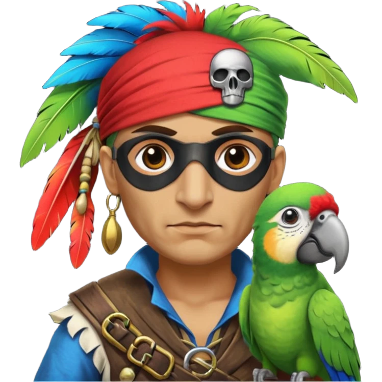 pirate and parrot emoji