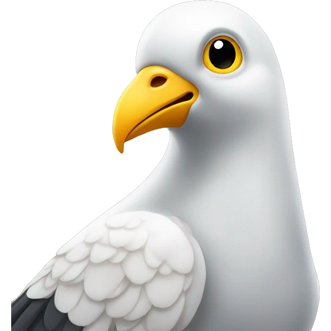 a white and golden pigeon wearing a crow emoji