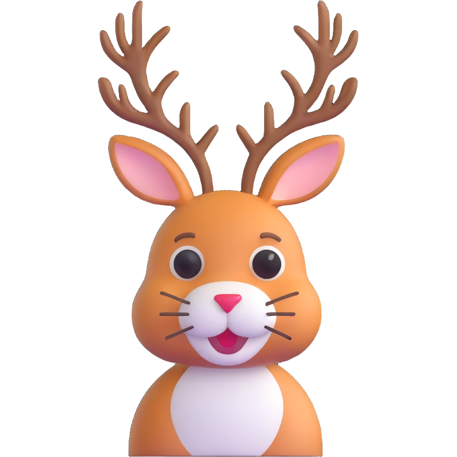 rabbit with deer antlers emoji