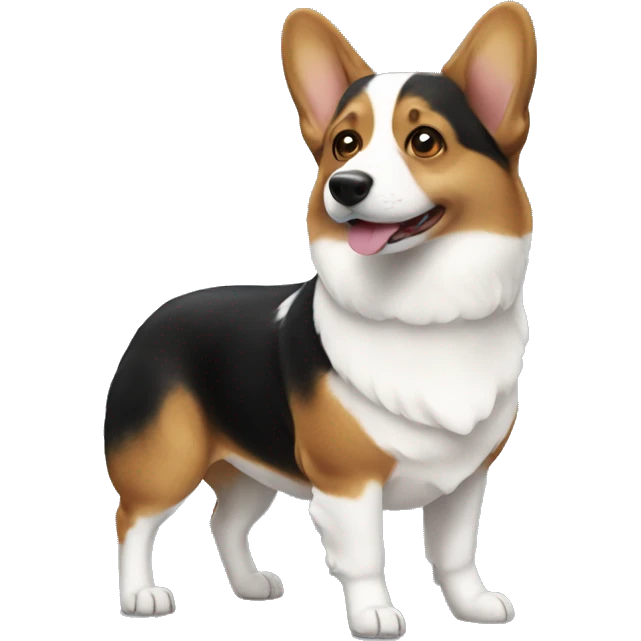 black white and brown corgi  emoji