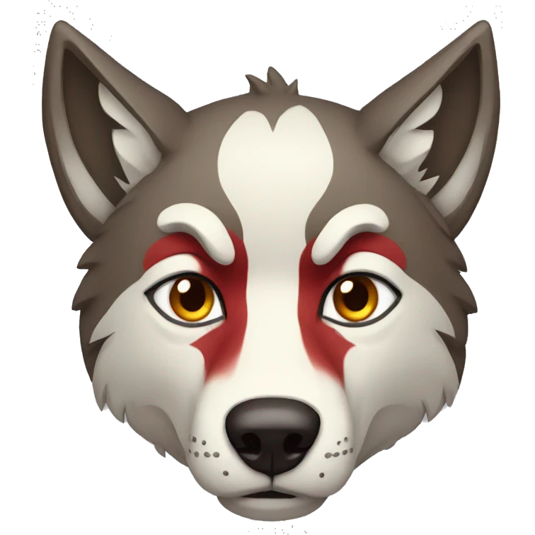 Red unamused wolf emoji