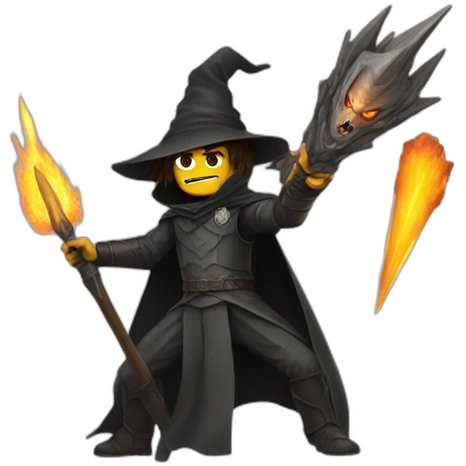Harry Potter fighting Sauron emoji