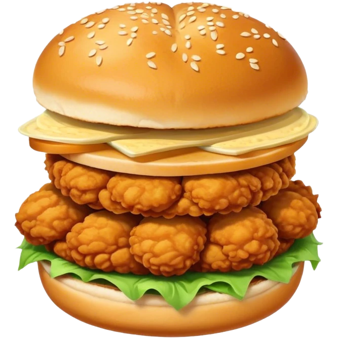 Fried chicken sandwich without vegetables  emoji