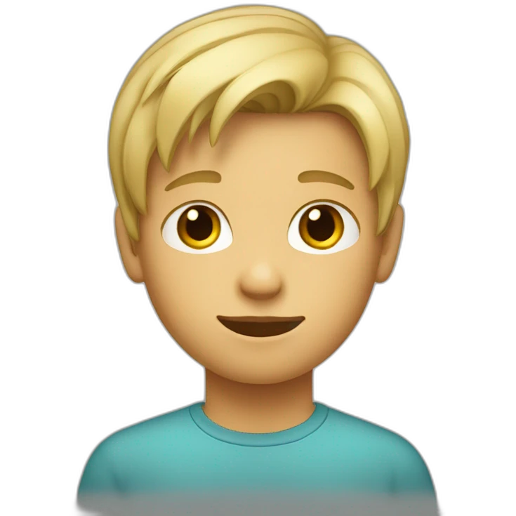 13y old blond boy with hair flat straight forward  emoji