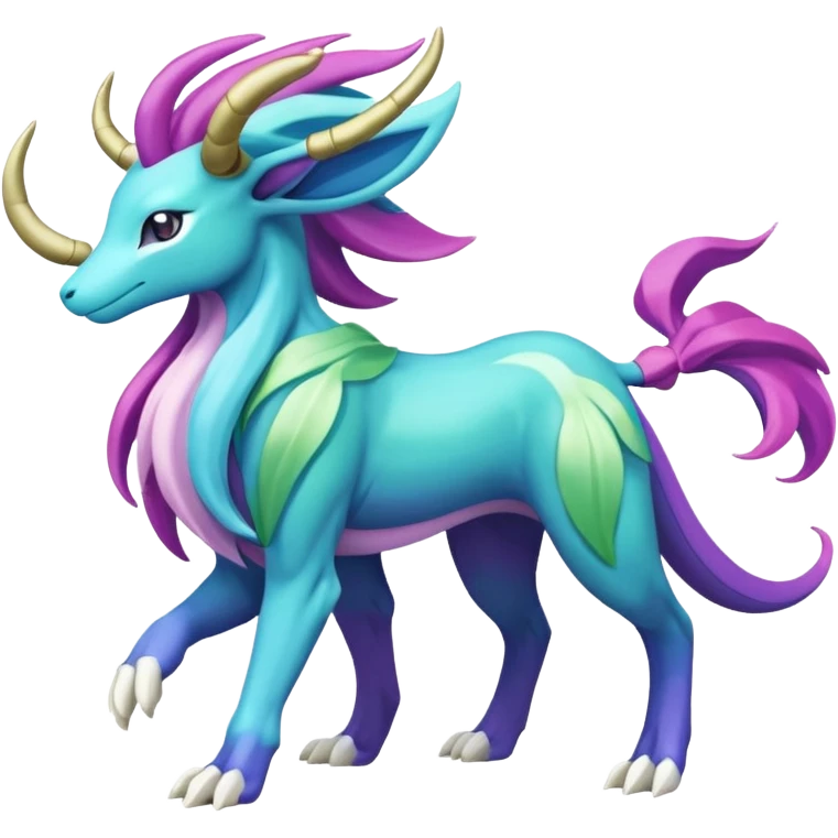 Suicune-Aurorus-Meganium-fusion (full body) emoji