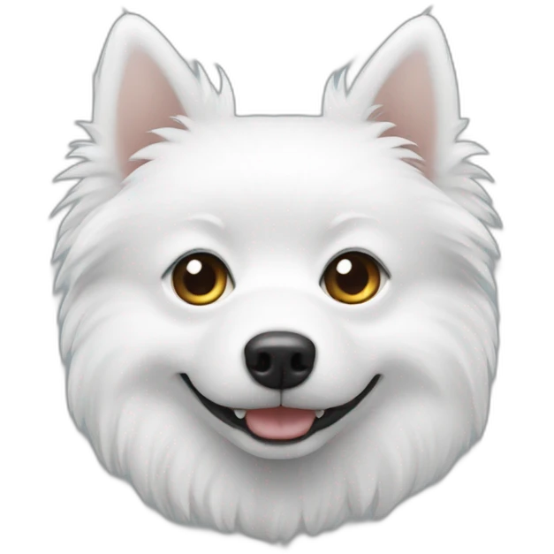 Black Little White spitz head emoji