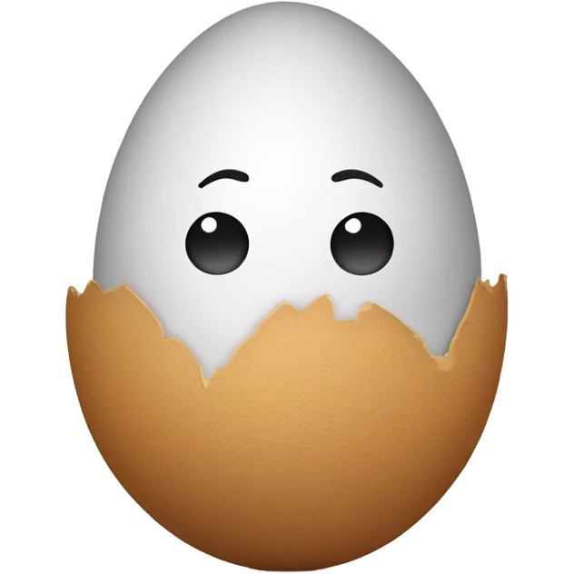 Guy with curly brown hair hatching from an egg  emoji