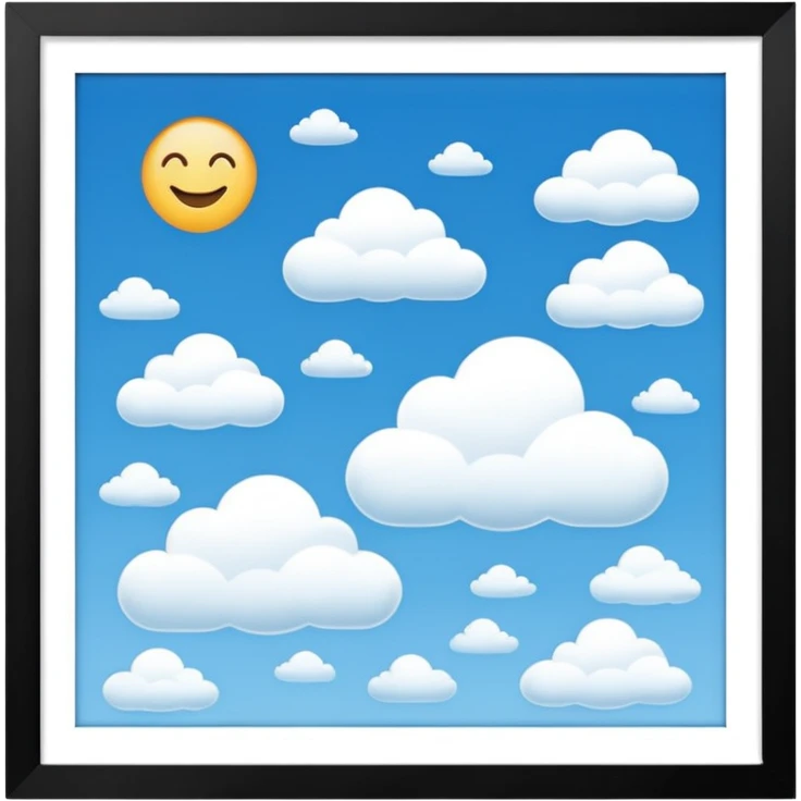 background with a happy blue sky with a few white clouds from a distance emoji