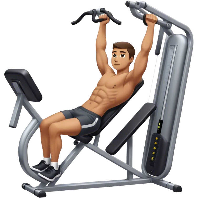 guy doing gym machine tricep exercise emoji