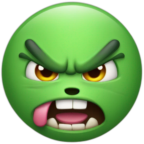 Angry green pudge smile emoji