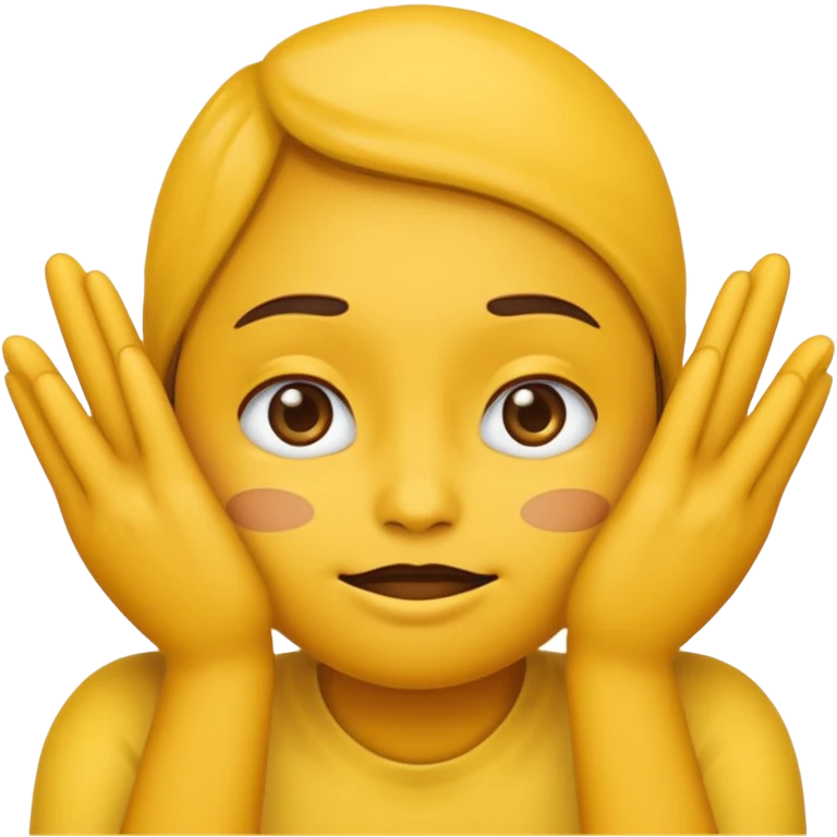 darkened yellow emoji face with hands on cheeks emoji