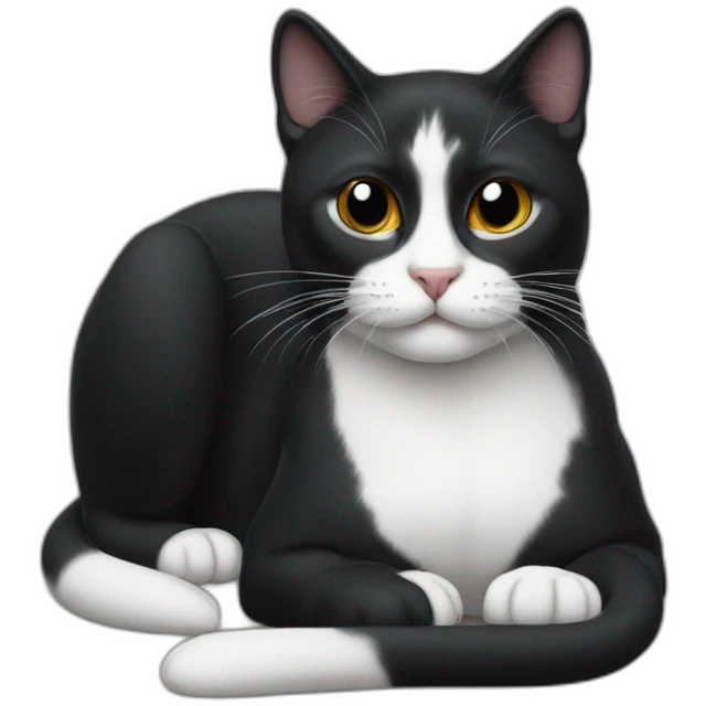 Gato negro con gato blanco y negro emoji