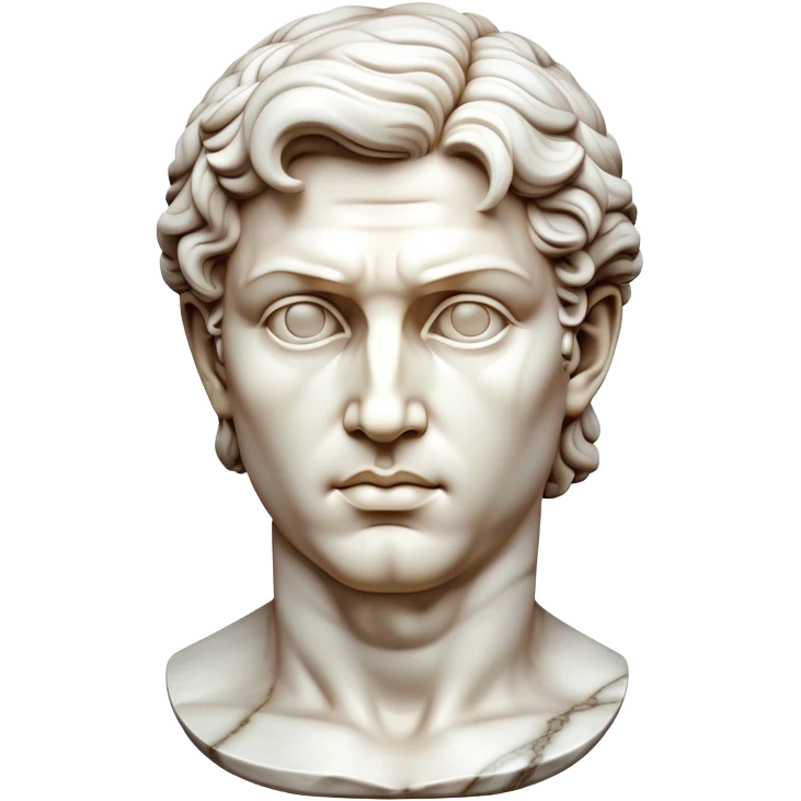 Cinematic Realistic Michelangelo's David Sculpture Emoji, depicted as a masterful Renaissance statue with idealized proportions and a serene noble expression, rendered with lifelike marble textures and soft classical lighting that captures its timeless beauty. emoji