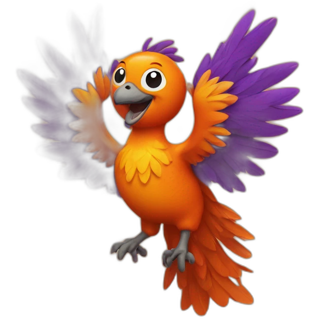 orange phoenix with big smile emoji