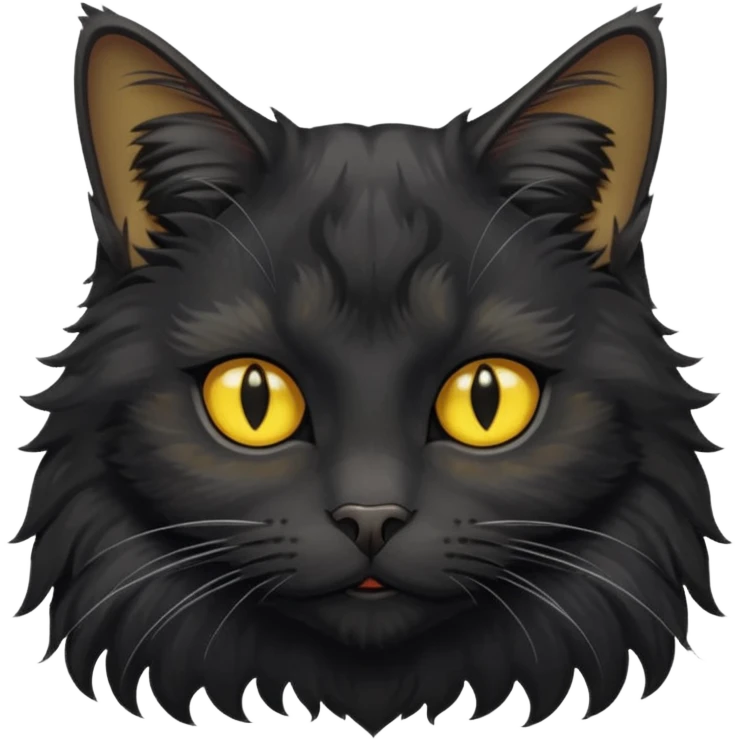 maincoon black cat with yellow eyes emoji
