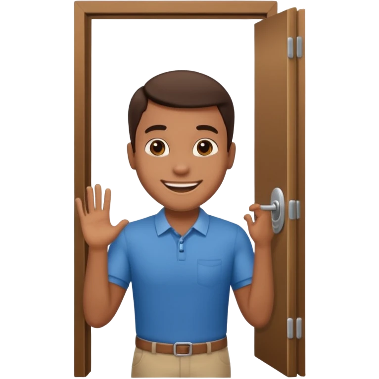 man exiting out a door emoji