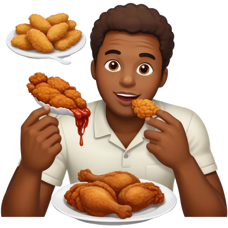 Black guy eating chicken emoji
