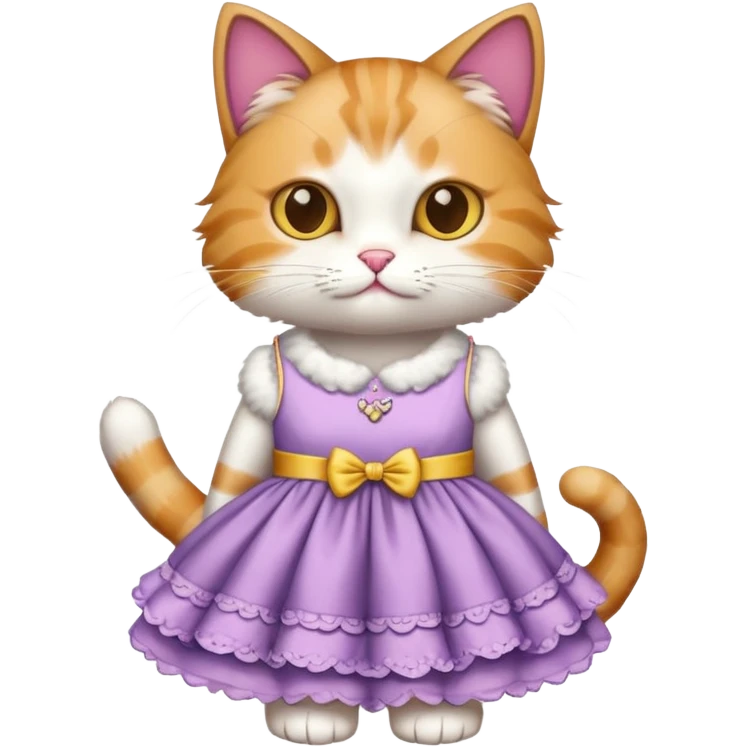 cat wearing dress emoji