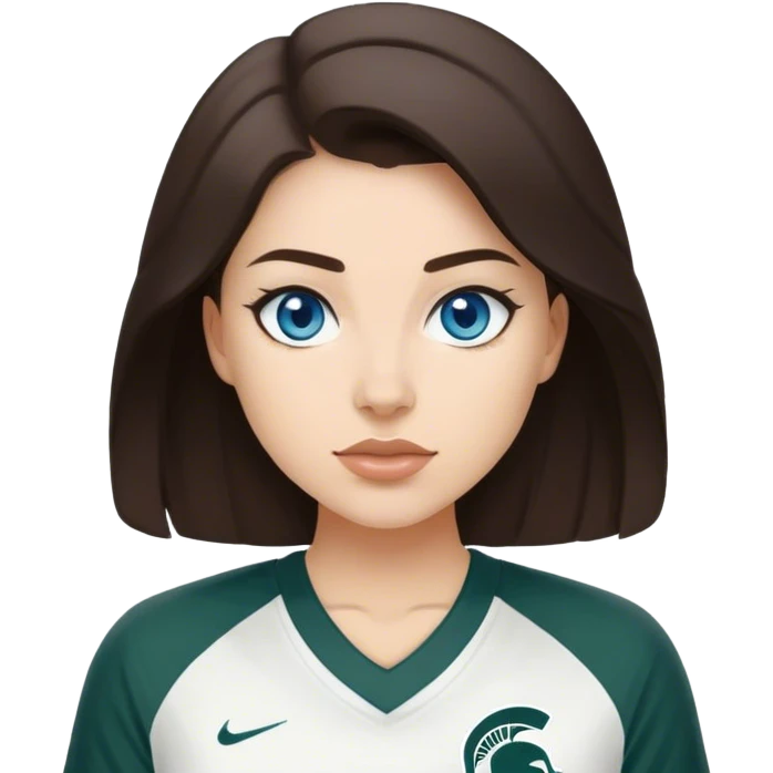 Female Michigan state fan brunette with blue eyes  emoji