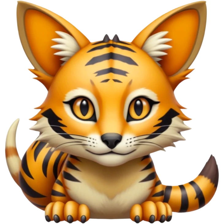 Colorful Soft Smooth Bobcat-Tiger-Numbat-Serval-Genet-Pokémon-Digimon-Fakémon-fusion-hybrid-creature emoji
