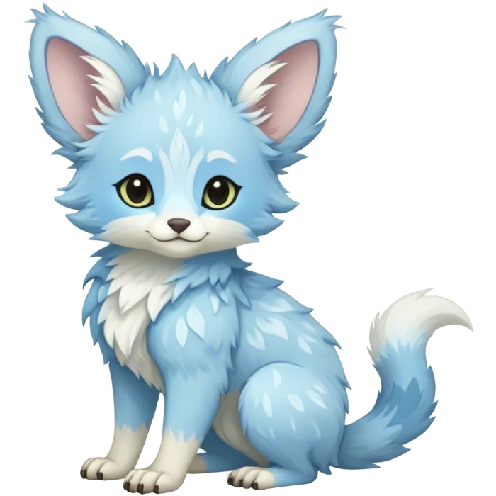 Feral Rare Fantasy cute pastel Vernid-Trico-species by LiLaiRa, markings, tufted ears, full body emoji